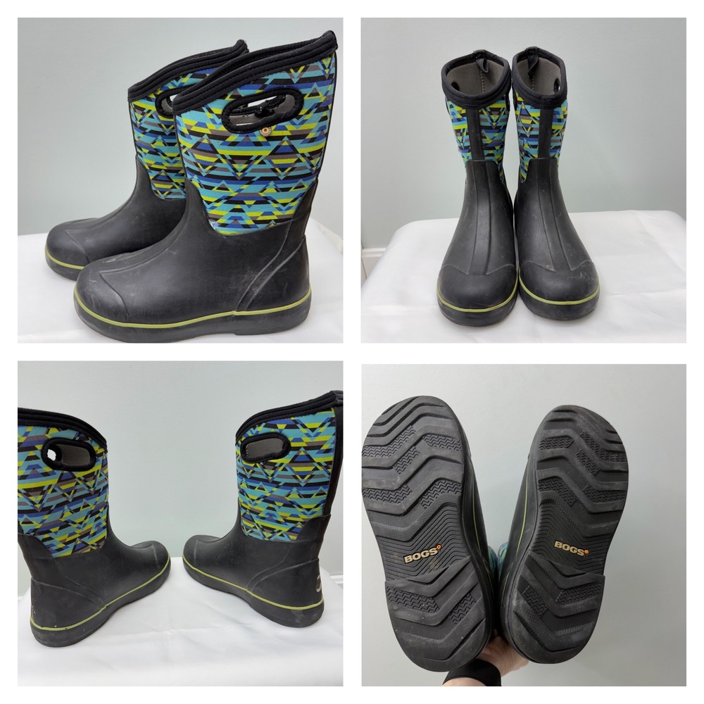 Bogs Classic II mountain geo Insulated Waterproof Boots Youth 7 Womens 8.5